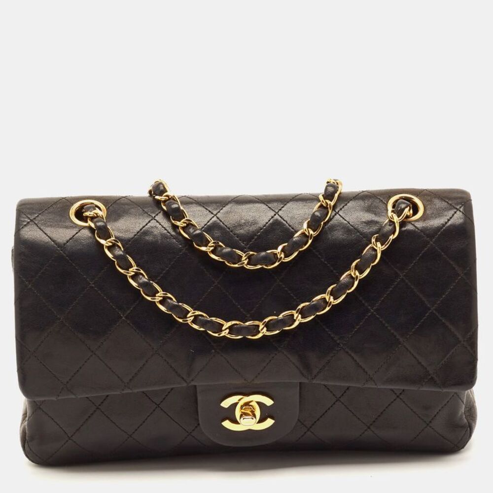 Chanel Classic Double Flap Medium Black Quilted Leather Shoulder Bag